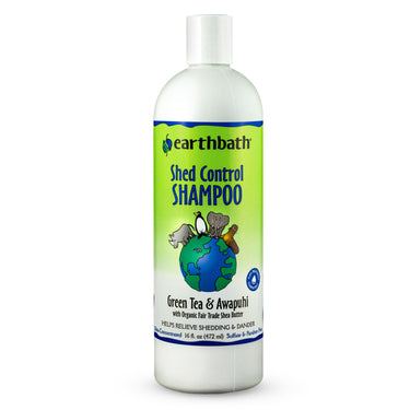 earthbath® Shed Control Shampoo, Green Tea & Awapuhi with Organic Fair Trade Shea Butter, Helps Relieve Shedding & Dander, Made in USA -16 oz
